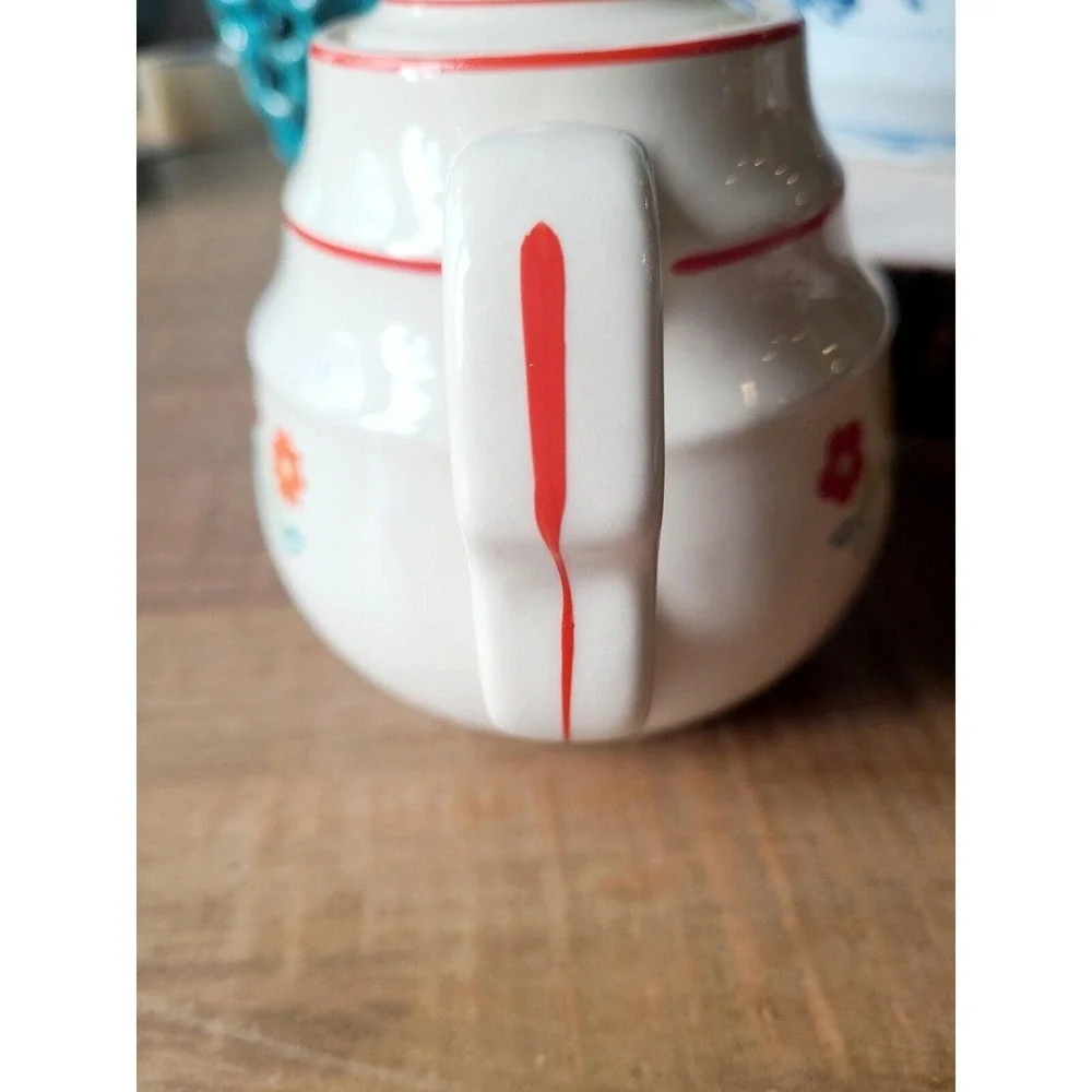 Teapot Universal Cambridge Pottery USA MCM Vintage 1950's Tea‎ Pot Flower Floral